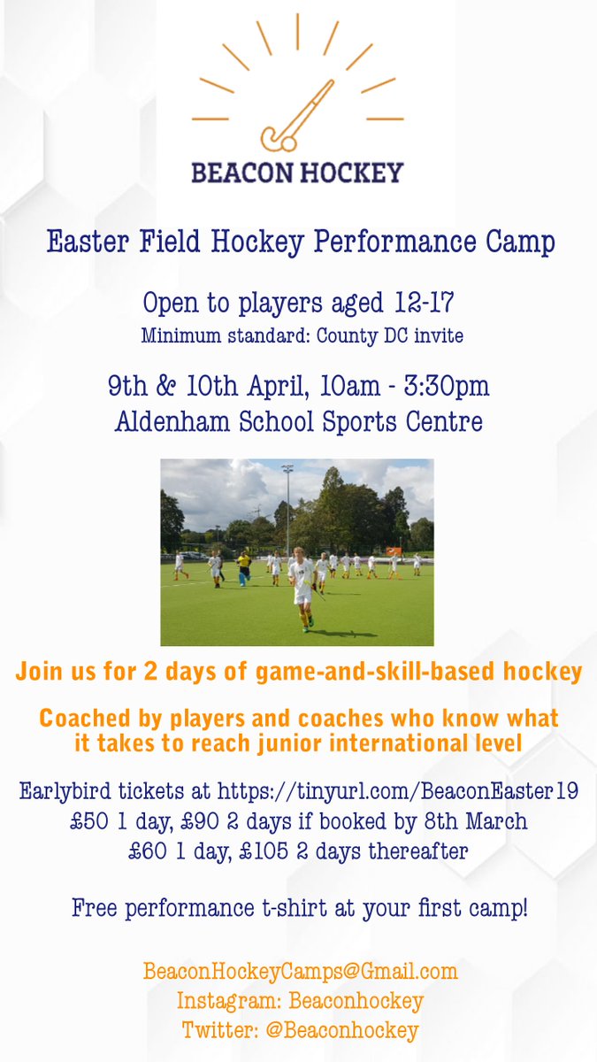 BeaconHockey's tweet photo. We're delighted to announce the first of our new camps for the 2019 Easter holidays! Join us on 9th and 10th April where we'll be creating our very own amazing learning environment for young players to raise their game while having a great time! #EndinMind #MoreBetterHappier https://t.co/rXWBTfumj1