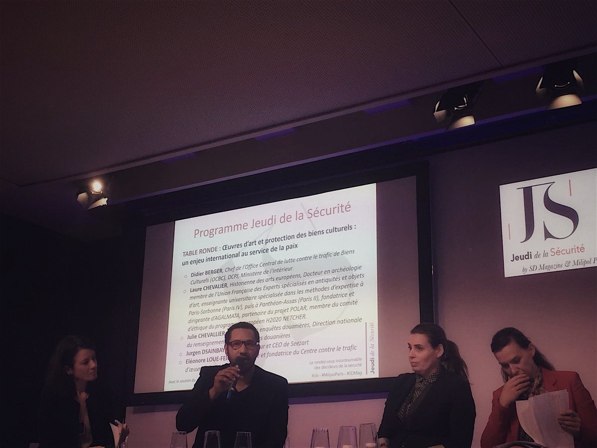 Intervention aux Jeudis de la Sécurité - Table ronde sur le thème de la "Protection des oeuvres d’art et des #BiensCulturels : un enjeu international au service de la paix » aux côtés de Didier BERGER #OCBC @Place_Beauvau ; <a href="/LaureChevalier/">Laure Chevalier</a> <a href="/AgalmataNews/">AGALMATA</a> ; <a href="/EleonoreLoue/">Loué-Feichter Eléonore</a> #CPKU #JDS