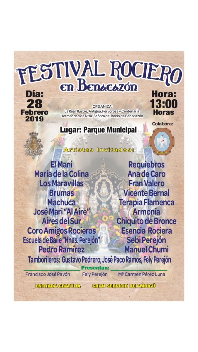 FESTIVAL ROCIERO DE BENACAZÓN 2019. <a href="/casadelaprov/">Casa de la Provincia</a>