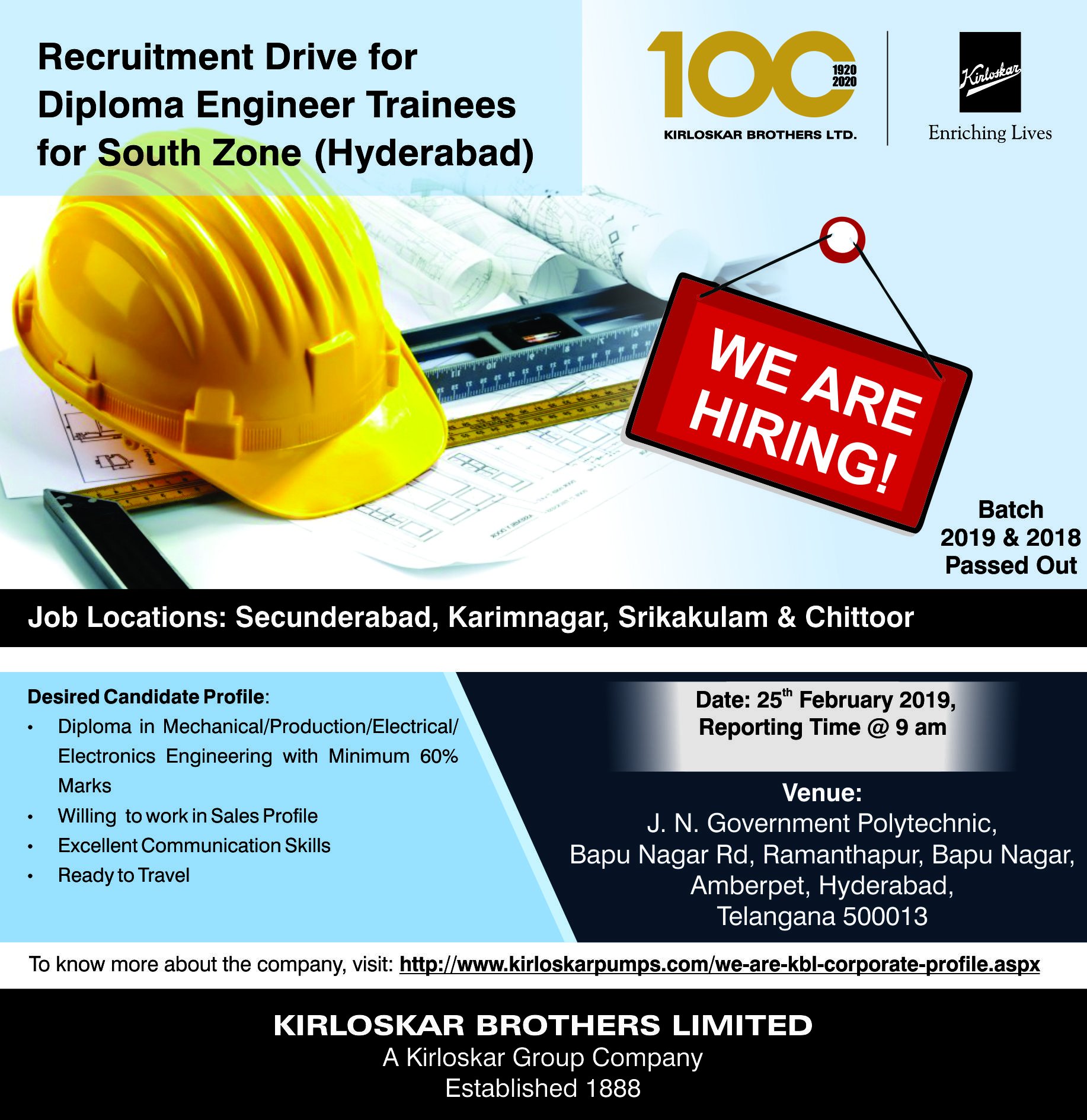 Kirloskar Brothers Limited on X: “Hey #DiplomaEngineers, it’s your