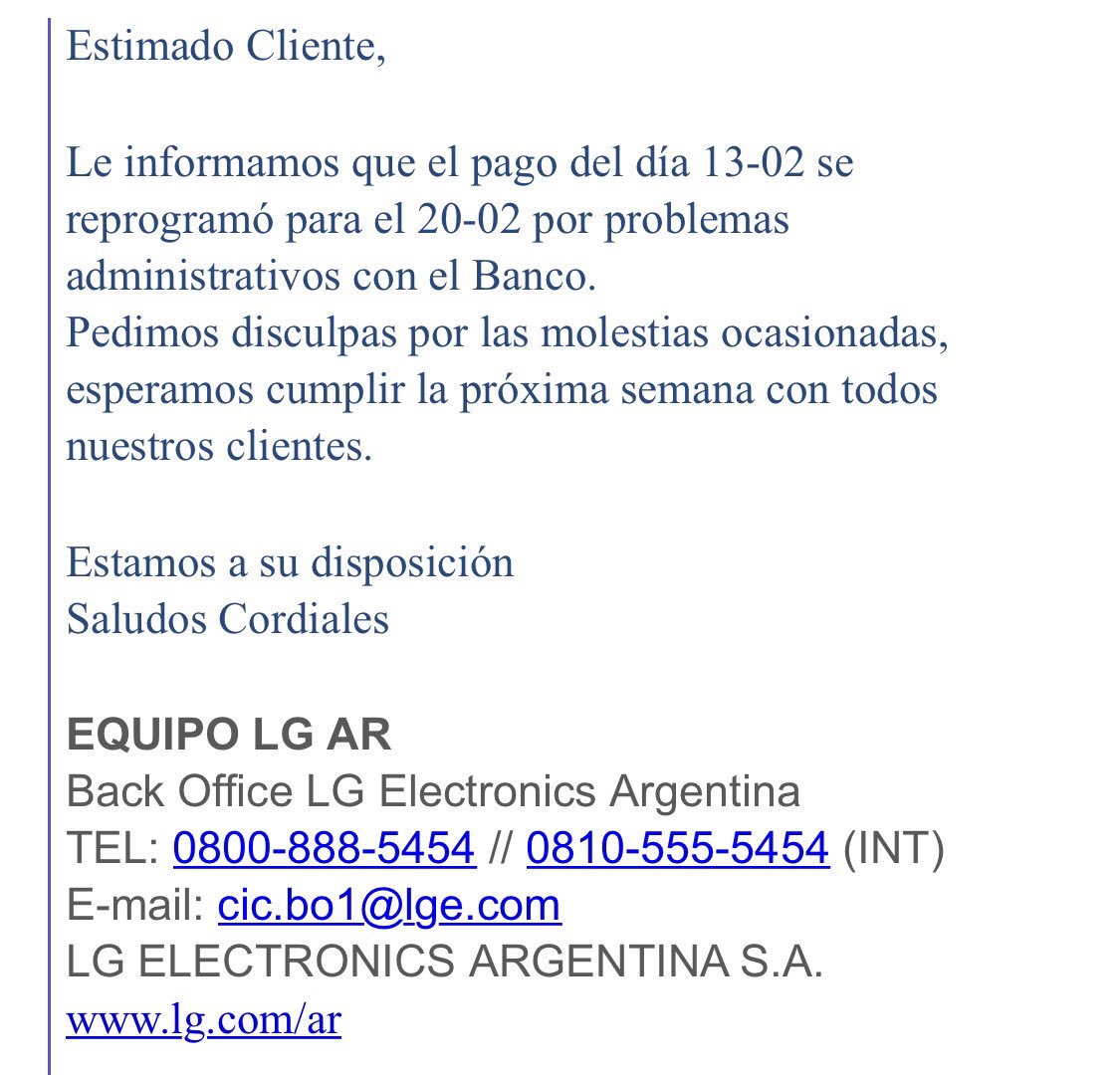 matiascorcho's tweet photo. @LG_Argentina Son unos estafadores!!! Se llevaron mi lavasecarropas tal lo pactado pero nunca me devuelven el dinero. Hace un mes q espero se deposite en mi cuenta. @BAconsumidor https://t.co/JFpzWQyLyE