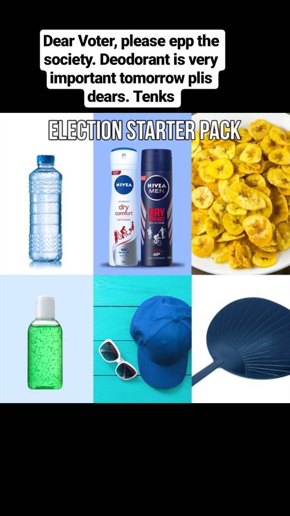 pelumzee's tweet photo. Dear Voters.... #ElectionStarterPack https://t.co/BEAzqCcYEr
