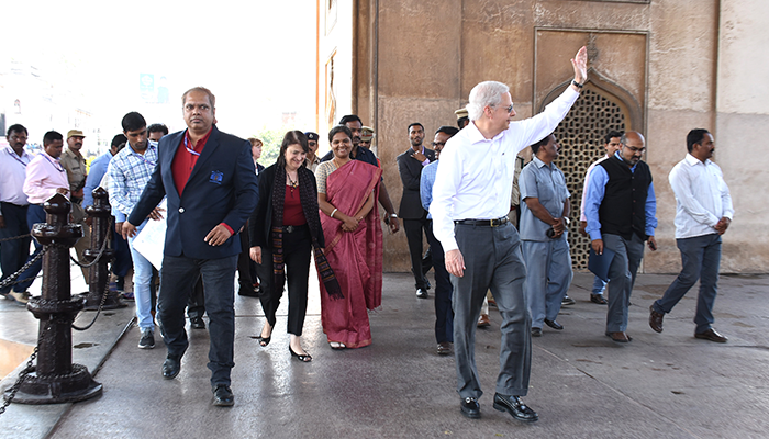 Director_DHT's tweet photo. It was a pleasure for us to host the US Ambassador to India, Mr.Kenneth Ian Juster, during his visit to Charminar and Mecca Masjid, in Hyderabad on February 21st, 2019. #HeritageTelangana #Charminar #USAmbassadortoIndia #MeccaMasjid @USAmbIndia @USCGHyderabad @USAndIndia https://t.co/tkOvbwzGoD