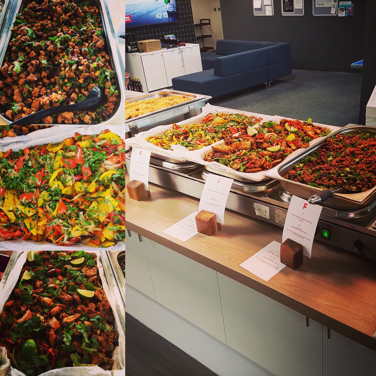 Feastly's tweet image. Yesterday was Tex Mex day - where spicy met healthy and then they had a baby, and that baby was tacos, and that tacos baby was tangy and sweet and had a best friend named chill con carne and they both covered themselves with sour cream. Was quite something.