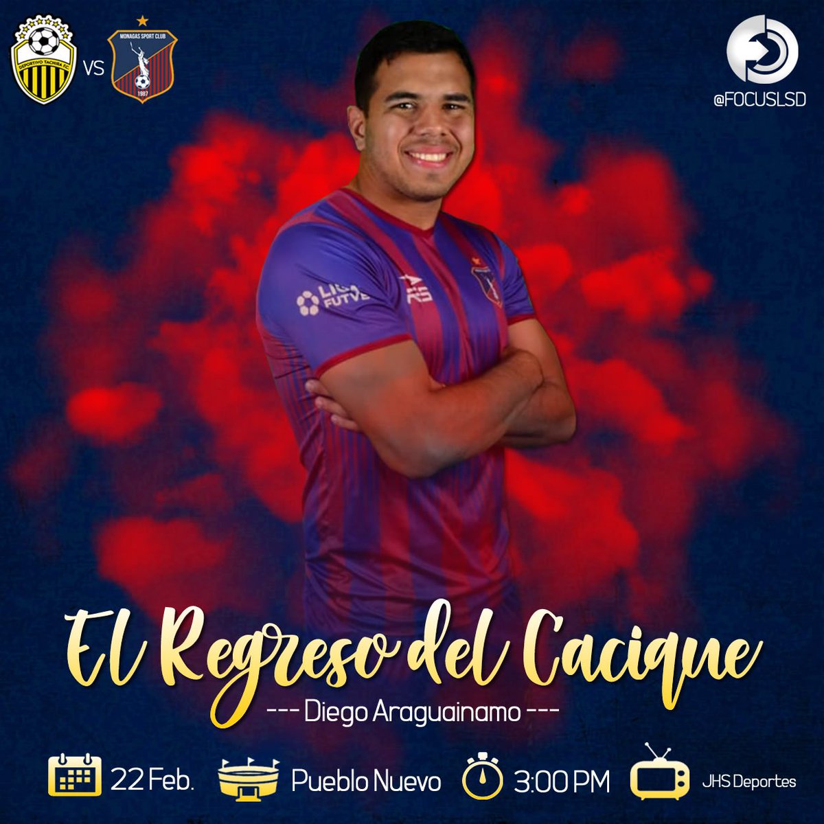 Hoy tengo la oportunidad de jugar mi primer partido con el <a href="/Monagas_SC/">Monagas Sport Club</a> 🔵🔴 ante mi ex equipo el <a href="/DvoTachira/">Deportivo Táchira FC</a>. ¡Lindo duelo! 😎 #VamosMonagas #YoSoyAzulgrana @FocusLSD