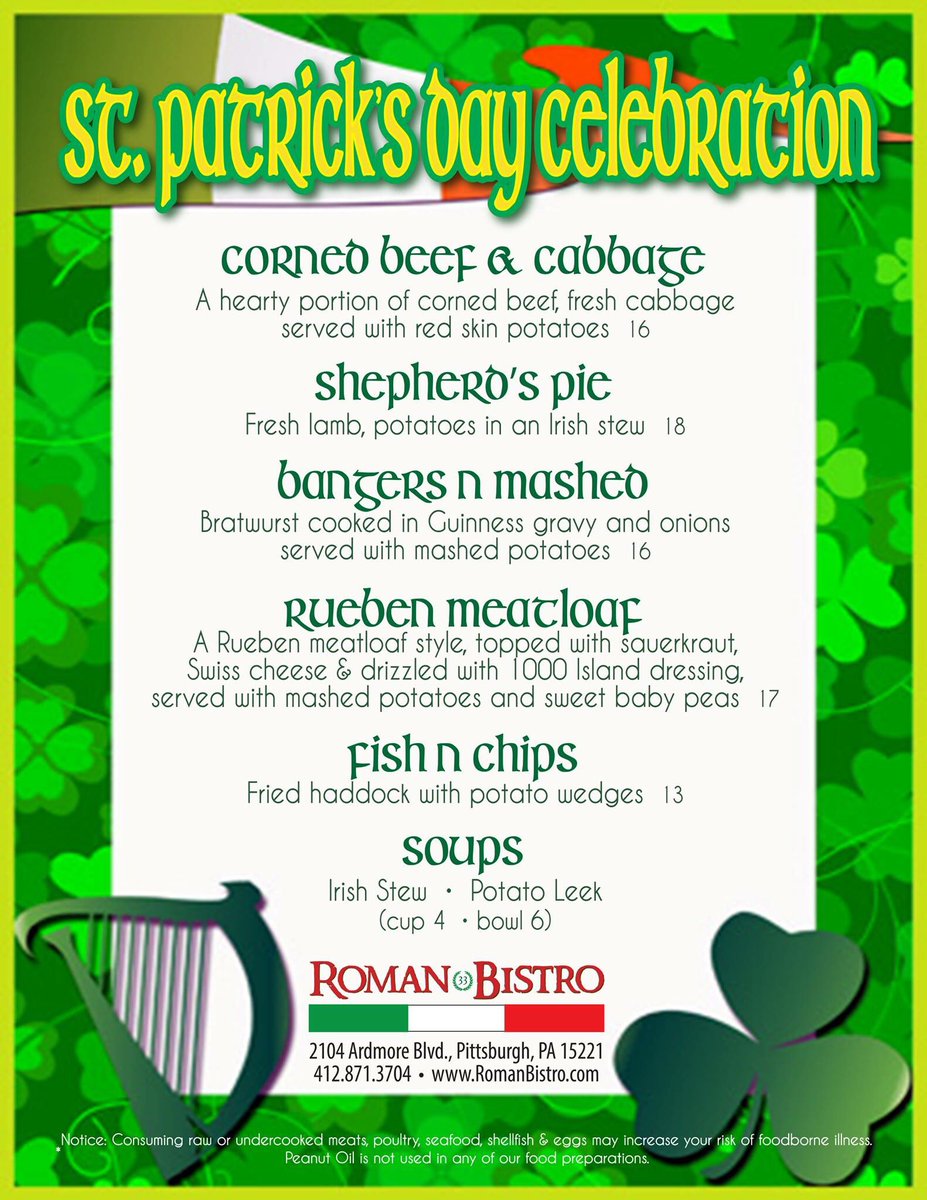RomanBistro's tweet photo. St. Patrick’s Weekend 2019 https://t.co/LgPqnohrRr