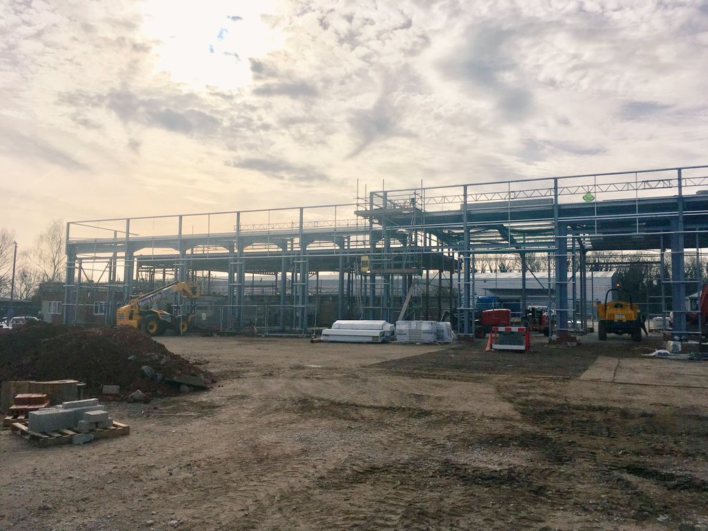 Sunny day site visit. Structure up at our Bulwell project. <a href="/SamcloLtd/">Samclo Ltd</a> <a href="/RHdevelopments/">RH Developments</a>  DL Design Studio and Samclo; Building For Business.