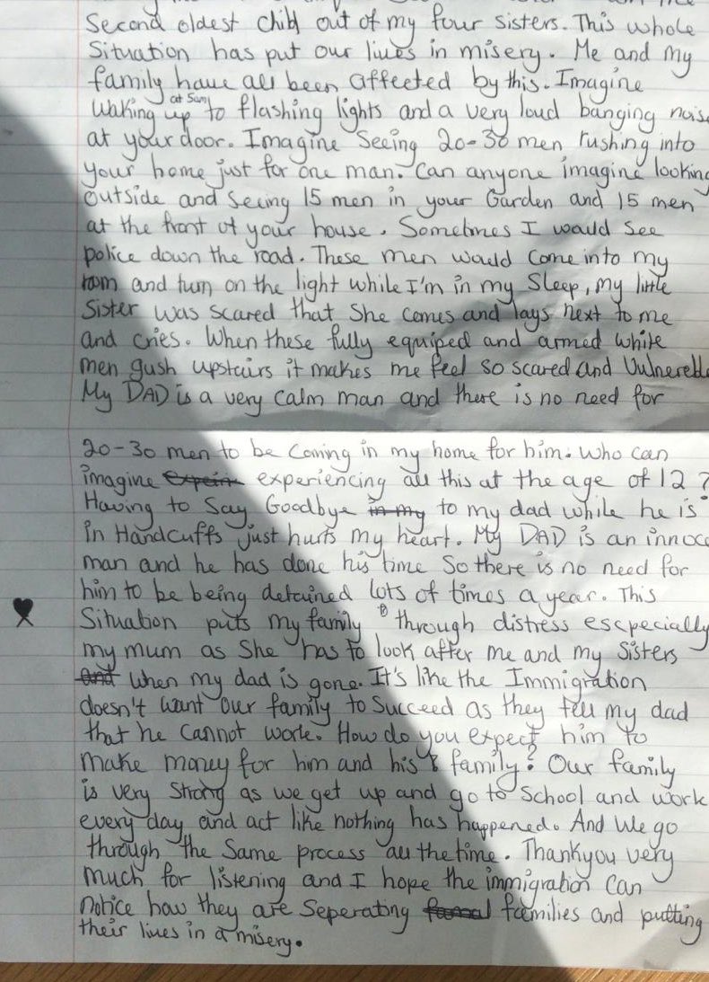 No 12 year old should ever have to write these words.