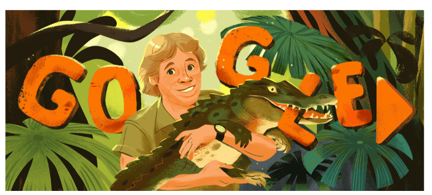 Google\s sweet Steve Irwin Birthday makes me so happy...and a little sad.
 