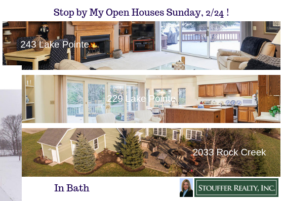 AlisonMBaranek's tweet photo. Stop by my Open Houses SUNDAY in Bath! #OpenHouse #AlisonMBaranek
🕑243 Lake Pointe Dr: 12-1:30 pm-NEW PRICE!
🕑229 Lake Pointe Dr: 12-1:30 pm
🕛 2033 Rock Creek S: 2:30-4 pm

📓 further details can be found at https://t.co/dBsJ5Ssf6D https://t.co/UpNbCeJdqM