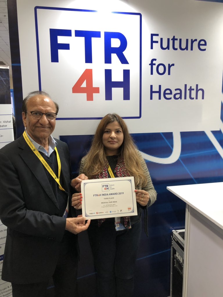 FTR4H's tweet photo. Proud winners of our All-India #DigitalHealth Awards 🥇 🥈 🥉 held at Pragati Maidan, New Delhi 🇮🇳 Feb 22 2019 1st @janitriofficial 2nd @YostraL 3rd @MutelcormHealth - real rockstars in #HealthTech #mHealth #eHealth #ConnectedHealth https://t.co/VZoTvSpF9s