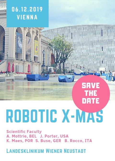 BojidarKassabov,MD (@bojikassabov) on Twitter photo On behalf of the Organizing Committee, I have the pleasure to invite you to „Robotic X-Mas“ in Vienna! Further details concerning registration, agenda and speakers will follow in spring 2019. Stay tuned! <a href="/alexmottrie/">Alex Mottrie</a> <a href="/JamesPorterMD/">James Porter</a> <a href="/Uro_Kris/">Kris Maes</a> <a href="/bernardorocco73/">Bernardo Rocco, MD,FRCS (Glasgow)</a> Photo: @alainbarbero On behalf of the Organizing Committee, I have the pleasure to invite you to „Robotic X-Mas“ in Vienna! Further details concerning registration, agenda and speakers will follow in spring 2019. Stay tuned! <a href="/alexmottrie/">Alex Mottrie</a> <a href="/JamesPorterMD/">James Porter</a> <a href="/Uro_Kris/">Kris Maes</a> <a href="/bernardorocco73/">Bernardo Rocco, MD,FRCS (Glasgow)</a> Photo: @alainbarbero