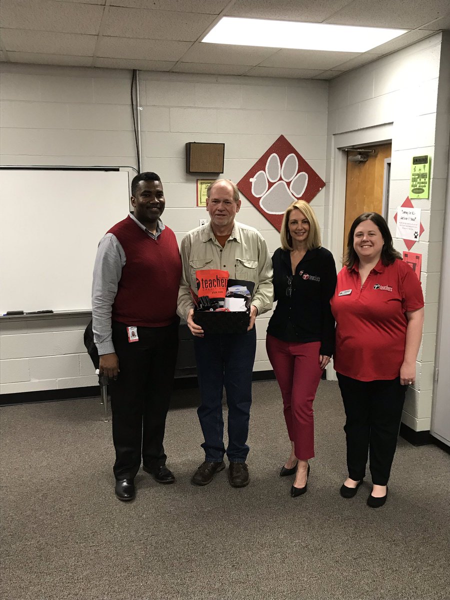 Thank you Alabama Teacher’s Credit Union for helping us celebrate our amazing teachers here at Saks Middle. A special congratulations  to this month’s teacher of the month Mr. David Craig our 8th grade Language and Reading teacher. You are Awesome!