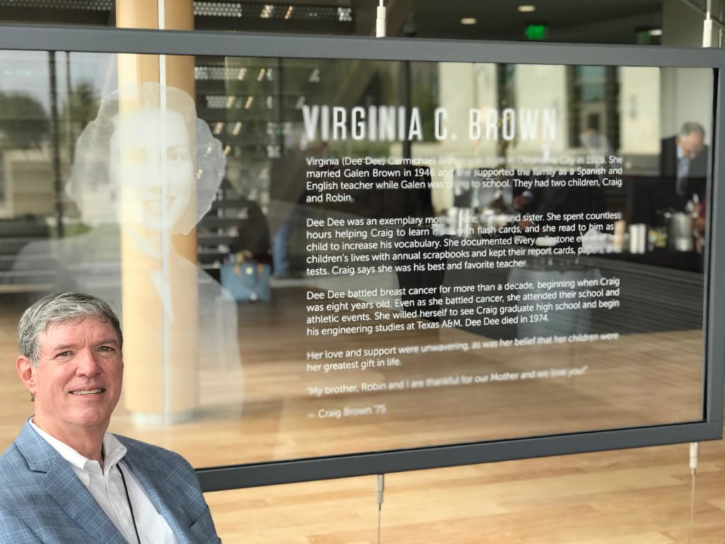 The #BrownFoundation has been a proud supporter of Texas A&amp;M Univ for over 35 years. Here is Foundation Chairman Craig C. Brown at <a href="/TAMU/">Texas A&M University</a>'s Virginia Brown Atrium, a gift from The Brown Foundation #AggiePride