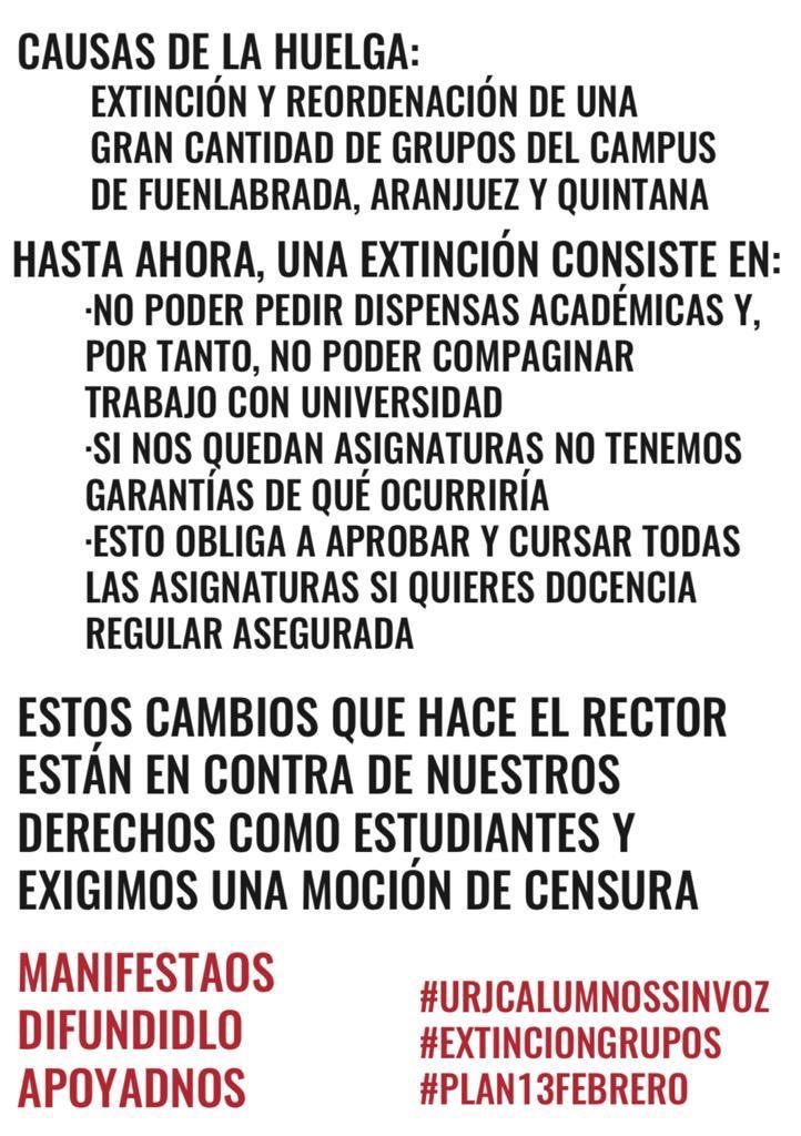 Delegación Mates UCM (@delegacionmates) on Twitter photo Hoy nuestres compañeres de la Universidad Rey Juan Carlos se han manifestado para mostrar su oposición a una serie de medidas impuestas por el rectorado de dicha universidad y que son contrarias a los intereses del estudiantado. Hoy nuestres compañeres de la Universidad Rey Juan Carlos se han manifestado para mostrar su oposición a una serie de medidas impuestas por el rectorado de dicha universidad y que son contrarias a los intereses del estudiantado.