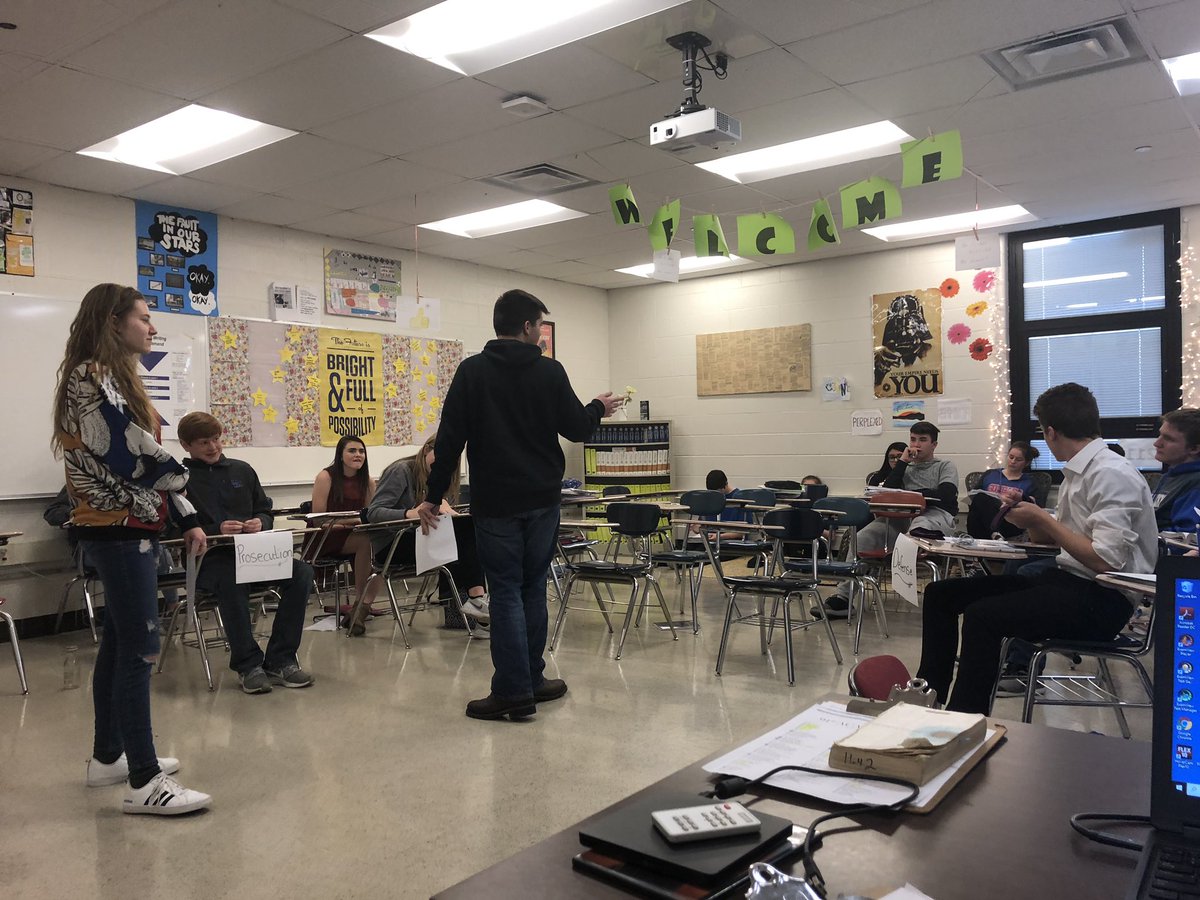 imagineng31's tweet photo. English 2 Honors court is now in session! Guilty vs not guilty..... students decide! https://t.co/fLLMnD1fzD