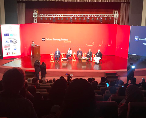 dawn_com's tweet photo. #FasihAhmed #HameedHaroon #ThomasDrew #RachelCooper #NasreenRehman and #AhmedRashid at the opening ceremony of #LLF2019 earlier today. https://t.co/wlmmJPDIpI