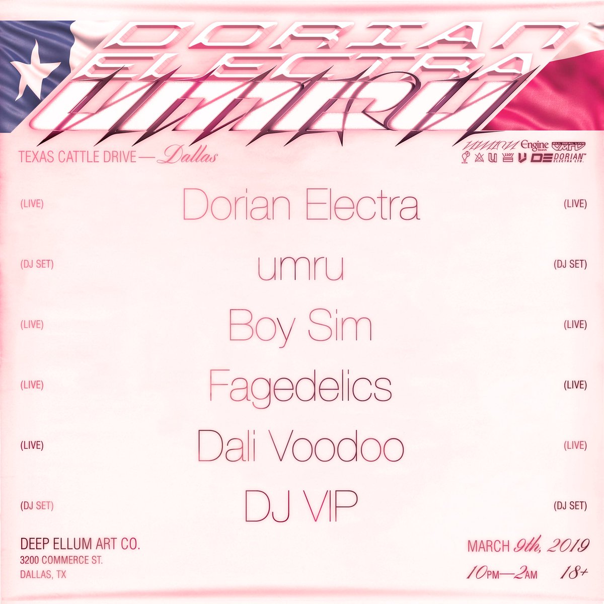 searchresuIt's tweet photo. Dorian Electra & umru
TEXAS CATTLE DRIVE
Dallas March 9th
withβ
@boysim
@fagedelics
@DaliVoodoo
#DJVIP
tixβ
https://t.co/TPaDr60syQ https://t.co/fEQBNKwdDi