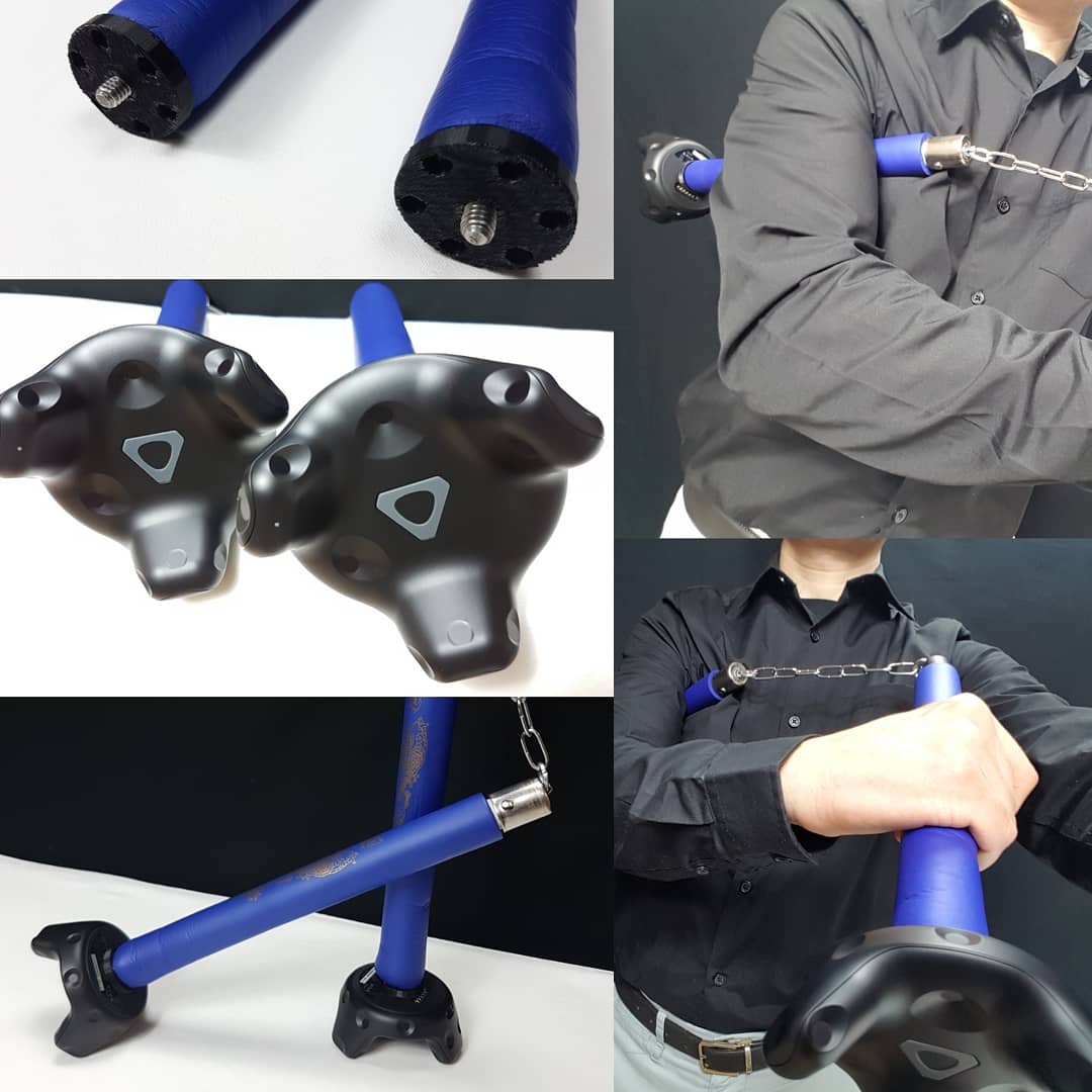 BlueGogglesVR's tweet photo. Final nunchucks post, until I have the time to properly record a video using them. This shows how I attached the HTC Vive Trackers to the nunchucks in a safe way using my 3D printer and metal screws.
#mocap #vrgaming #nunchaku #nunchuks #3dprinted #htcvivetracker #nunchucks https://t.co/XLH6UP2G6y