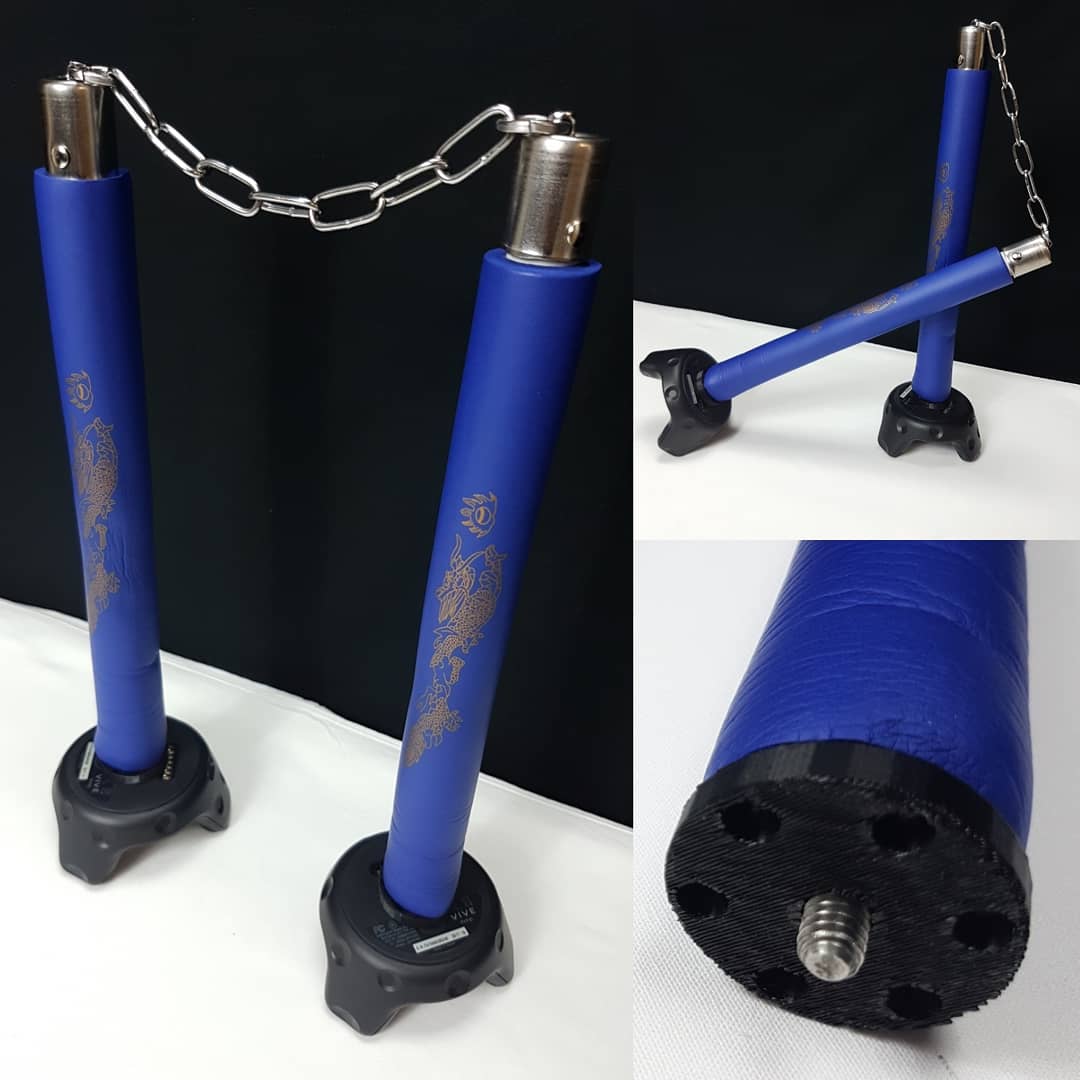 BlueGogglesVR's tweet photo. Final nunchucks post, until I have the time to properly record a video using them. This shows how I attached the HTC Vive Trackers to the nunchucks in a safe way using my 3D printer and metal screws.
#mocap #vrgaming #nunchaku #nunchuks #3dprinted #htcvivetracker #nunchucks https://t.co/XLH6UP2G6y