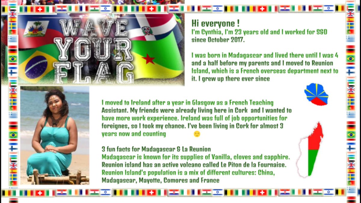 Our teams celebrating our diverse backgrounds “Wave the flag” #Iwork4Dell #DiversityAndInclusion from Madagascar to “sunny” Ireland 🇮🇪 <a href="/TrickySmyth/">Tricia Smyth</a> @collins_kev