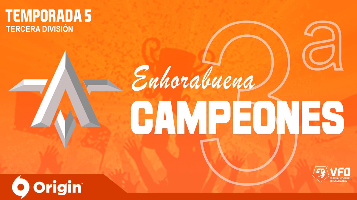 🏆 CAMPEON DE TERCERA DIVISION 🏆

@AvidenceVFO siendo el equipo más goleador y más asistente de la división. Un equipo armado para ascender y presentar batalla la próxima temporada en Segunda División.