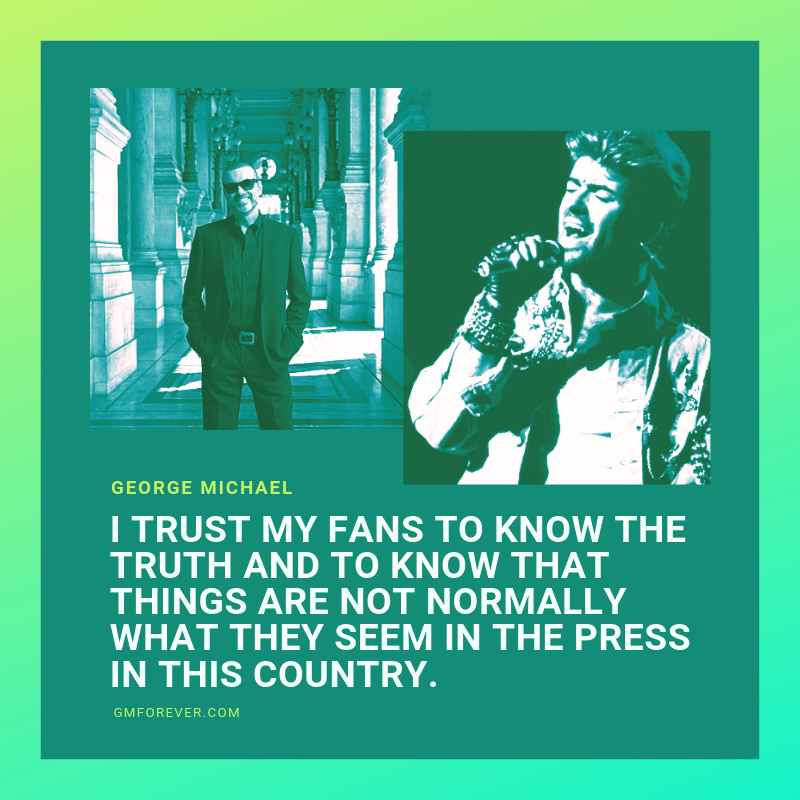 gmlegacy's tweet photo. What George Michael says here about the media is important to keep in mind all the time https://t.co/F74TUaoktm https://t.co/jAMZHel6xH