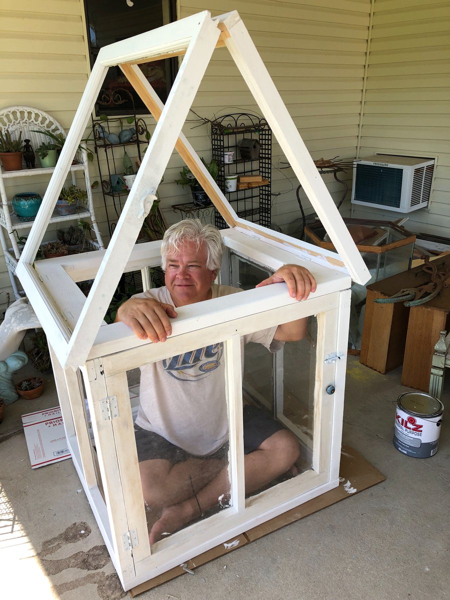 dougrhodehamel's tweet photo. i have the afternoon off which means i get to work more on my pet project... my tiny greenhouse and home for tree frogs! https://t.co/VFgKieE2zK