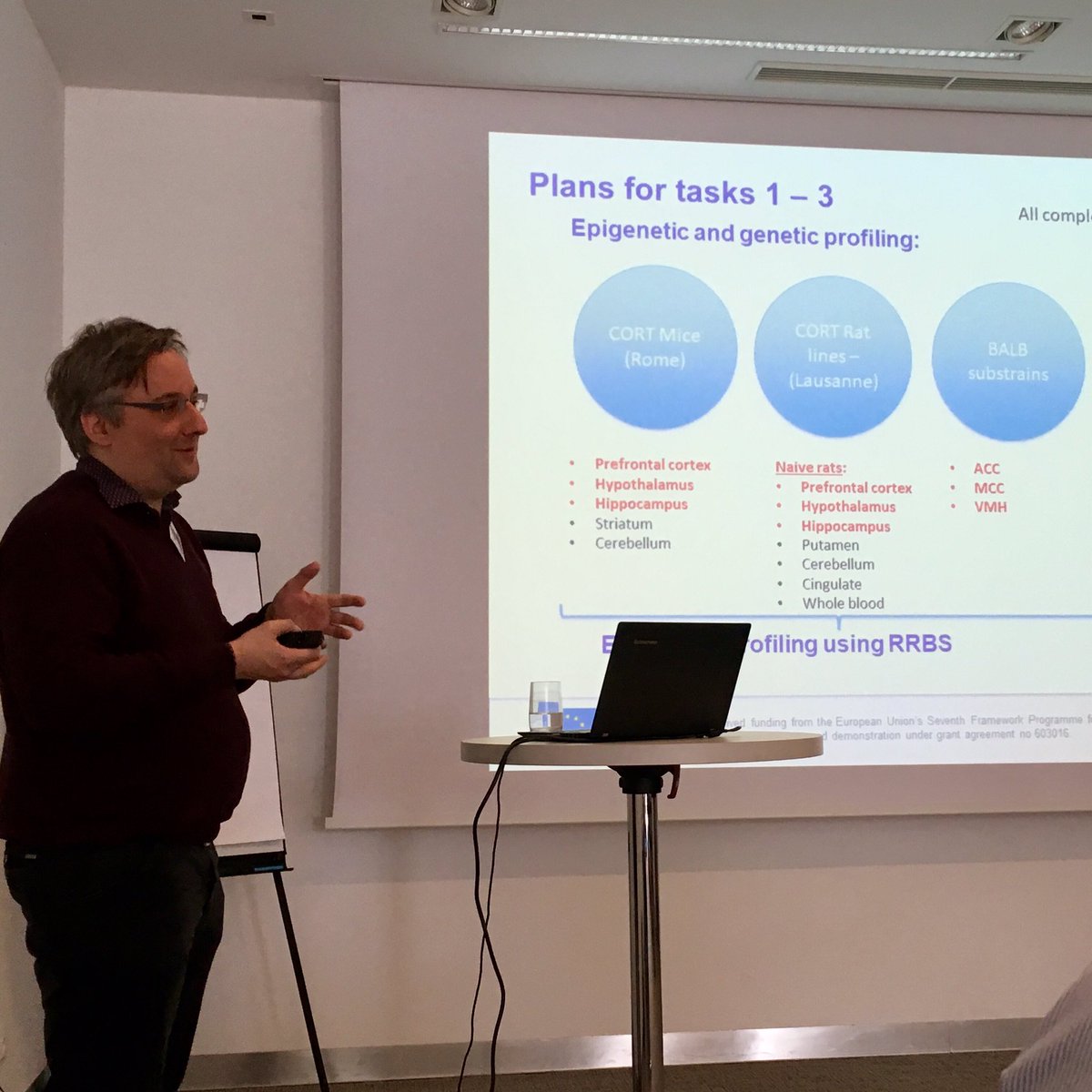concentris_EU's tweet photo. Senior researchers Prof. Alessandro Zuddas, Dr. Tom Claassen, Dr. Diana Cash and Dr. Geert Poelmans share their approach and results on 2 key #ClinicalTrials, predictive #ComputationalModelling and #MRIDataAnalysis, and (epi)#geneticProfiling with the @MATRICS_EU consortium! https://t.co/J7pvKGy0iU