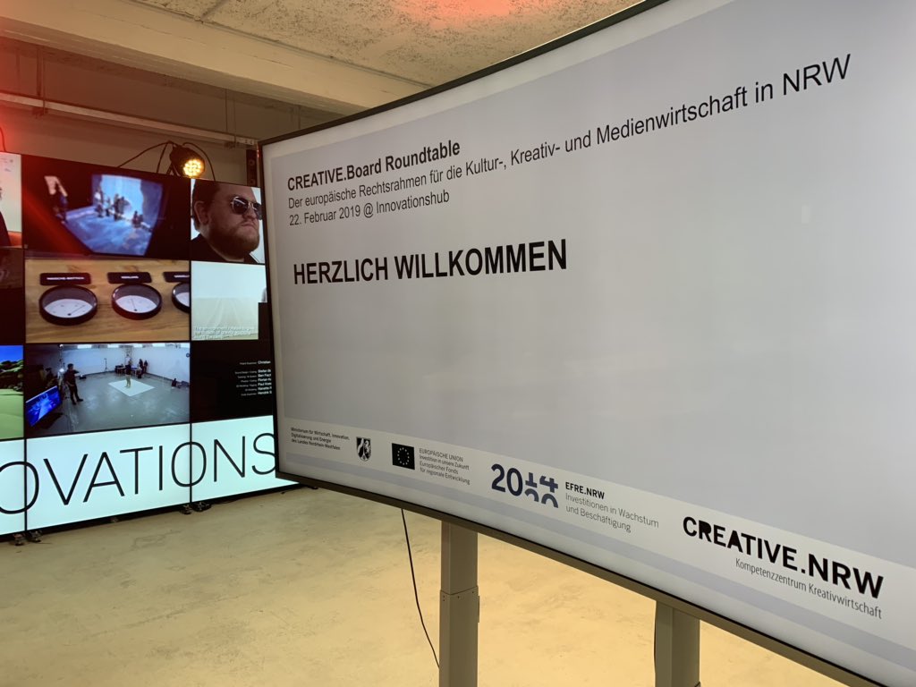 CREATIVE_NRW's tweet photo. Heute diskutiert unser #CREATIVEboard in Düsseldorf mit weiteren Expert*innen über den europäischen Rechtsrahmen für die Kultur-, Kreativ- und Medienwirtschaft in NRW https://t.co/2ro0hrG2VE