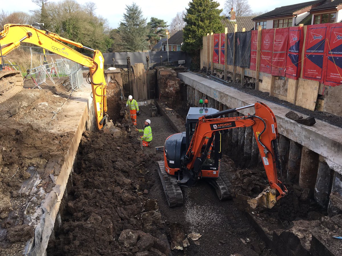 JohnPAckroyd's tweet photo. Marple Lock 11: photos taken today of the excavation and carefully dismantling the lock walls. This is major civil engineering work! We need to save the sandstone blocks and reuse them in reconstruction laying them in the same order. https://t.co/sRKK8XeFDU