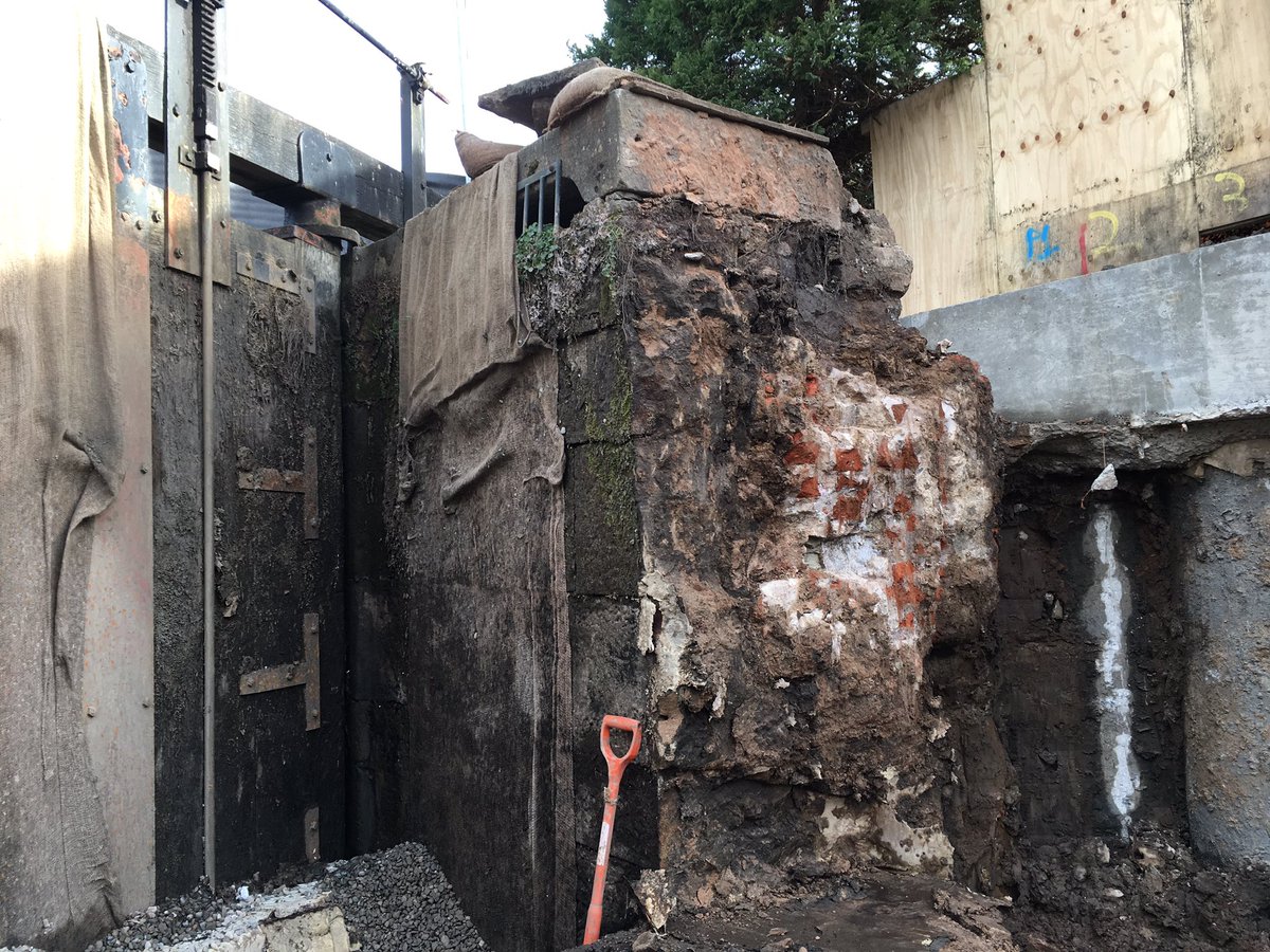JohnPAckroyd's tweet photo. Marple Lock 11: photos taken today of the excavation and carefully dismantling the lock walls. This is major civil engineering work! We need to save the sandstone blocks and reuse them in reconstruction laying them in the same order. https://t.co/sRKK8XeFDU