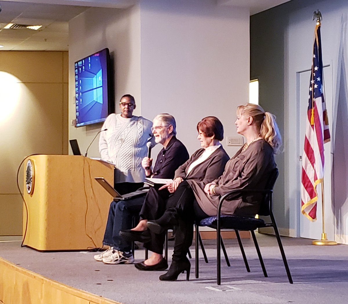NCHEducation's tweet photo. Kenya Haynes, former Wyoming State Coordinator for Homeless Education and newest NCHE staff member, facilitates a panel on Building Local Liaison Capacity. Thanks Kenya, Skip, Vicki, and Karen! #EducationEndsHomelessness https://t.co/FwVNsnXiqr