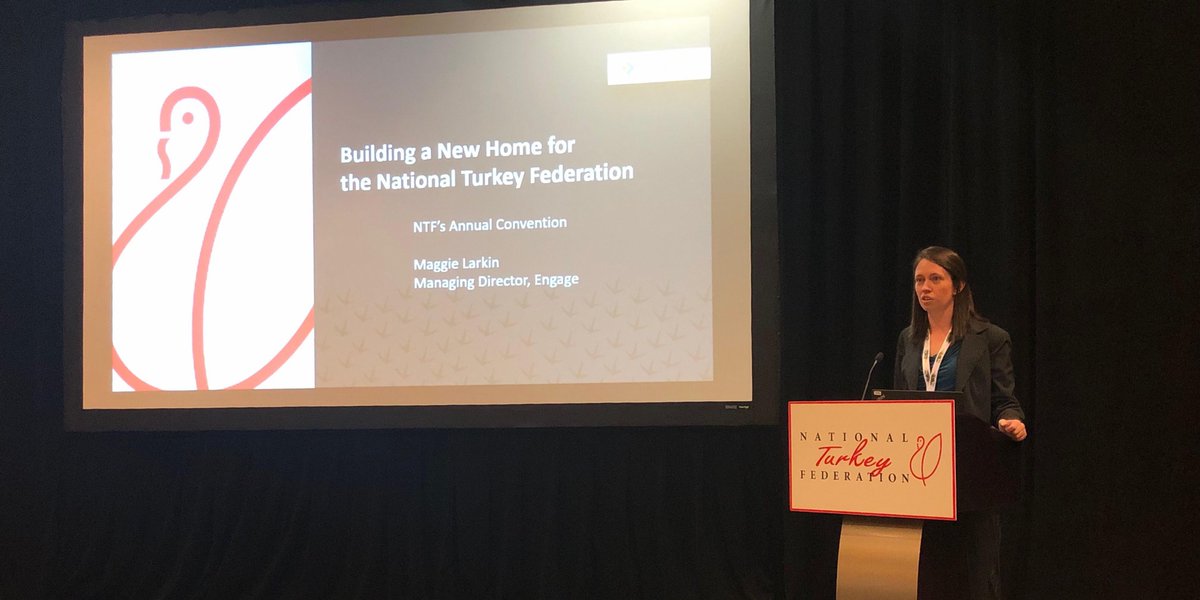 engagedc's tweet photo. Engage’s managing director, Maggie Larkin, talks to National Turkey Federation members at their annual convention in San Antonio about the new https://t.co/pkTDD35AGF website #turkeyintexas @natlturkeyfed https://t.co/EWWu6Uby6r
