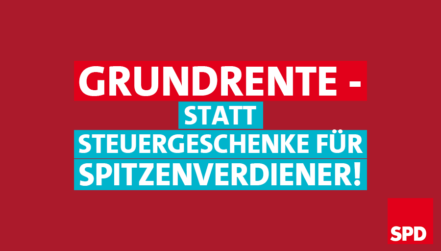 Den Soli für Spitzenverdiener streichen, aber für die #Grundrente ist kein Geld da?! Nicht mit uns! Wir wollen keine Steuergeschenke für Reiche, sondern echte Anerkennung für die Lebensleistung derjenigen, die viel geleistet, aber wenig bekommen haben! #ZukunftinArbeit