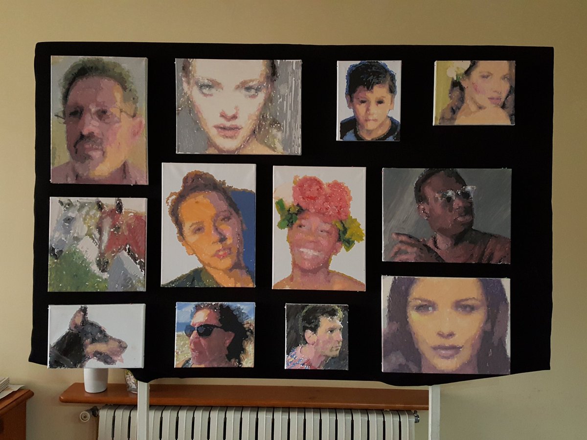 jvsalatino's tweet image. Todo listo para mostrar mis retratos en #YoMoBCN, otro desafío para: #PortraitPainterRobotProject