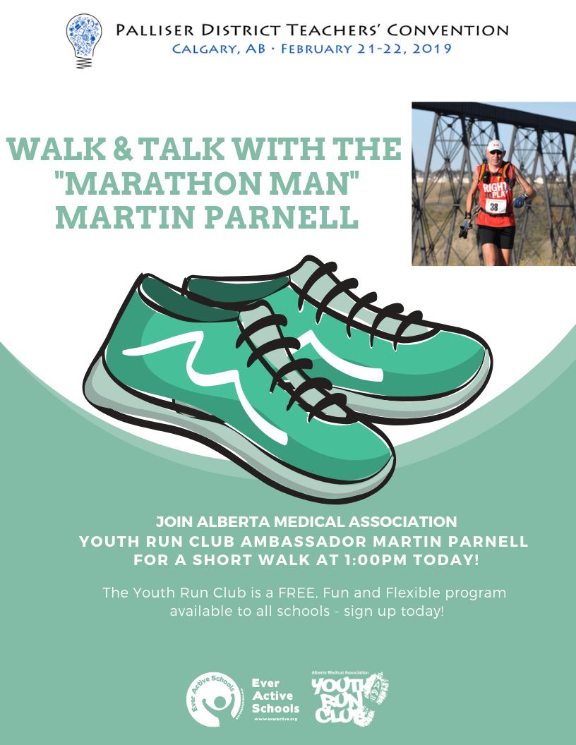 .<a href="/EverActiveAB/">Ever Active Schools</a> is really proud to host <a href="/AMAYouthRunClub/">AMA Youth Run Club</a> ambassador and "Marathon Man" <a href="/MartinJParnell/">Martin Parnell</a> at #PDTC2019 today. Martin speaks on "The Secret Marathon" in Glen 206 at 8:30. <a href="/OwlsNestBook/">Owl's Nest Books</a> hosts a book signing from 10am - 12pm, followed by a fun walk at 1pm!