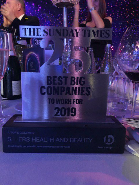 Oh what a night! Last night we attended the @thesundaytimes Award ceremony. We are delighted to announce we achieved 4th place in the Best Big Companies to Work for category! We couldn't be prouder #Awards #Retail #proud