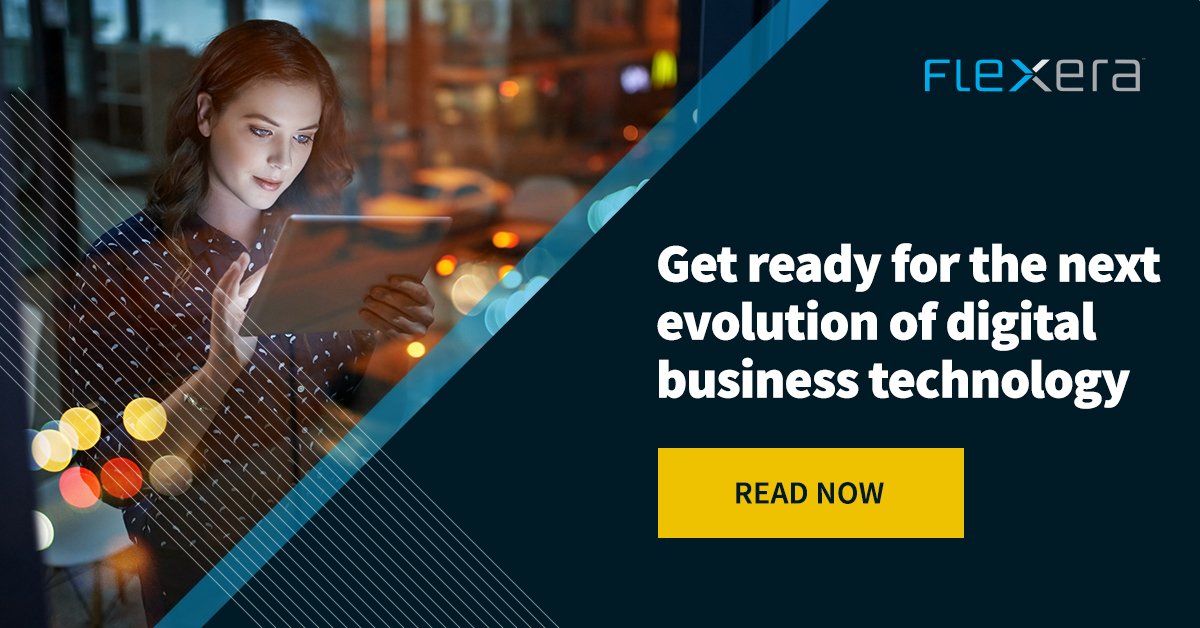 flexera's tweet image. The next wave of digital business technology is going to change the IT landscape dramatically.
Be sure to get your organization ready.
Read our blog here: ow.ly/MDL630nAeHR 
#SoftwareLicenseOptimization