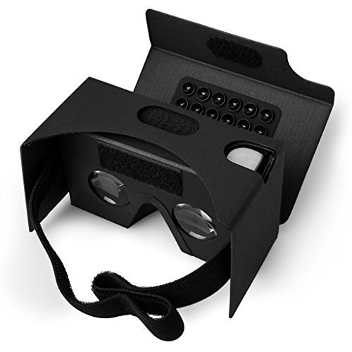 Google Cardboard, Splaks 3D VR Virtual Reality Glasses V2 with Sucker Head Strap Forehead Pad Nose Pad and Big Lens for Android and Apple Device Up to 6 Inch Easy Setup DIY Kit virtualrealitytechnologyshop.com/google-cardboa…