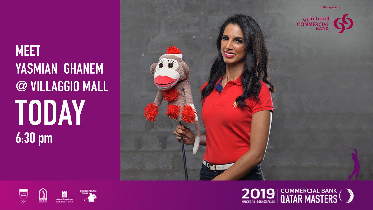 CBQatarMasters's tweet photo. Get into golf! 
Join in the fun and learn from Qatari golfer Yasmian Ghanem today at Villaggio Mall. Don't forget to try our Snapchat filter once you're there! #MyCBQatarMasters https://t.co/tuVaJ1B4Qk