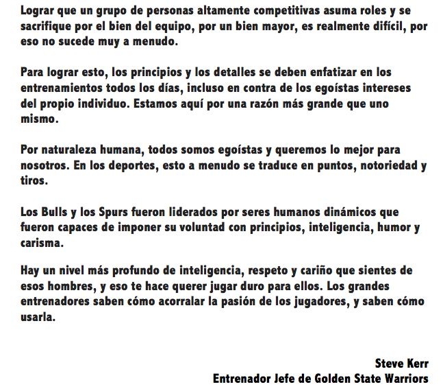 Marc__Castillo's tweet photo. Esto de Steve Kerr, hablando sobre la necesidad del entrenador de conectar a nivel personal con el jugador para conseguir sacar el mejor rendimiento.

Poniendo a Phil Jackson i Gregg Popovich de ejemplos, con estilos tan opuestos de dirección, removiendo al jugador por dentro. https://t.co/BD3YBr6knj