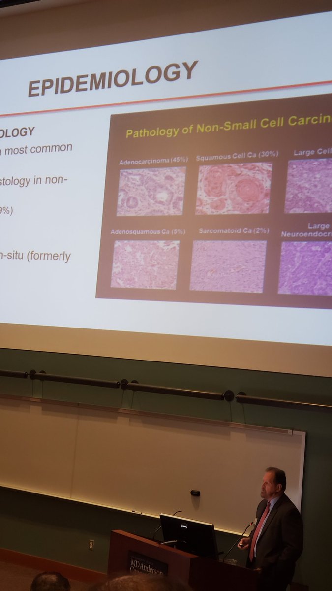 AlaEddinSagar's tweet photo. Dr. Frank Mott discusses personalized therapy for long cancer @MDAndersonNews #MDAIPcourse #MDAPulmonary #bronchoscopy #Pleura https://t.co/rL4NrO9BsN