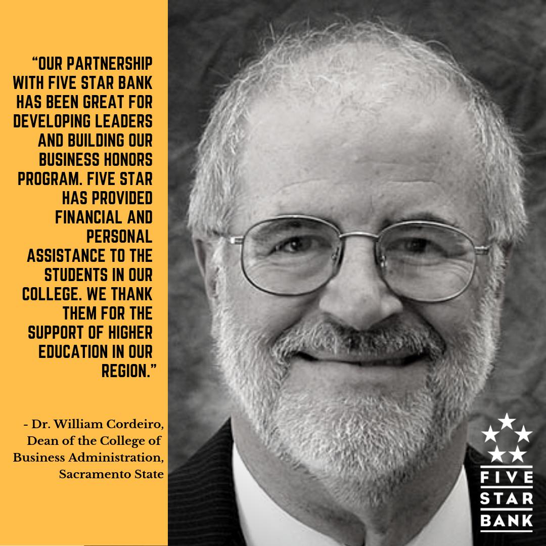 fivestarbank's tweet photo. Applying for college? Consider Sacramento State! Pictured is Dr. William Cordeiro, Dean of the College of Business Administration @sacstate The college prepares students for a life of leadership, service, and success.
#FiveStarBank #FSBImpact #edu #sacstate #stingersup #hornets https://t.co/ZmZlEmr3bm