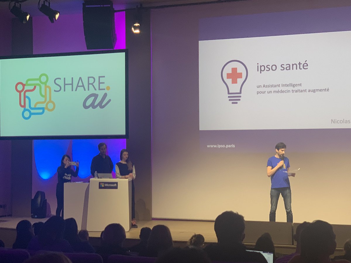 lbillon's tweet image. Pitch #IpsoSante devant le jury de #ShareAI dans les locaux de Microsoft! Pour un médecin traitant augmenté avec #ai!