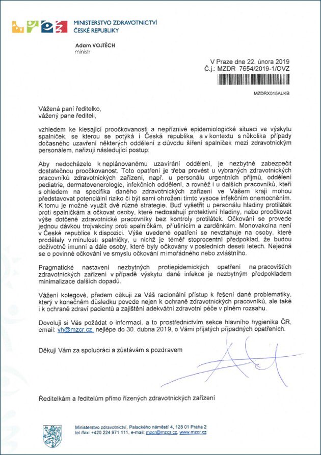 O Xrhsths Adam Vojtech Sto Twitter Pocet Pripadu Spalnicek Rychle Roste Proto Jsem Dnes Nasim Nemocnicim Naridil Ockovani Proti Spalnickam U Zdravotniku Na Vybranych Oddelenich Jako Jsou Treba Urgentni Prijmy Doporucime To