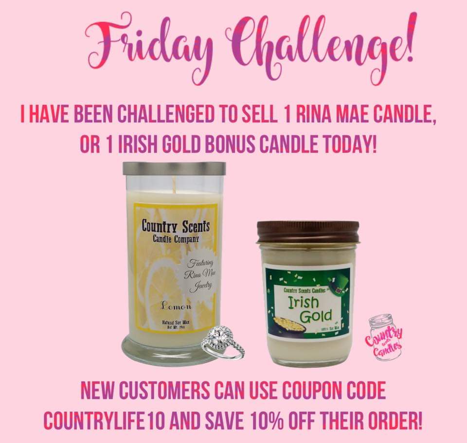 IndependentRep1's tweet photo. Happy Friday!!! 💖
I have been challenged to sell 1 Rina Mae Candle, or 1 Irish Gold Bonus Candle today!
https://t.co/axpMolC7hI
#janellestreasures https://t.co/V70JHjXxRB