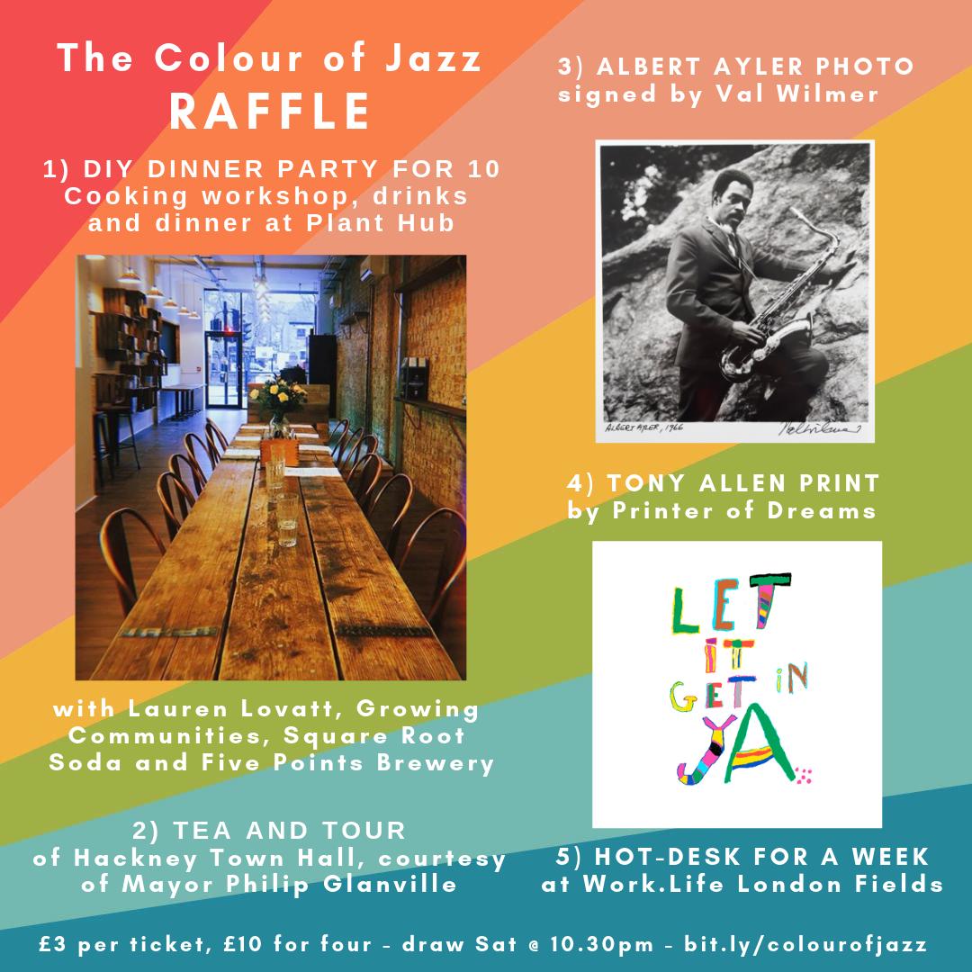 HackneyRoots's tweet image. Nearly time for The Colour of Jazz @chatspalace w/ @HeadwayELondon and @RhythmPassport, and the raffle is the cherry on the cake!

Just a few tickets left: bit.ly/thecolourofjazz 
Submit to Love Studios t-shirts w/ @colinelachiver @everpresshq are here everpress.com/the-colour-of-… …