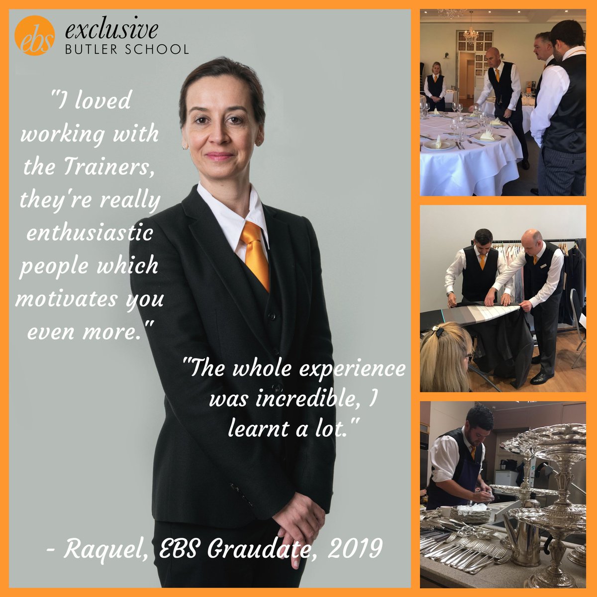 EBSButlerSchool's tweet photo. EBS aim to utilise the knowledge and expertise of our trainers giving our graduates every chance to progress to the highest level.
https://t.co/WN0uj8Btk4
#butlertraining #privatehousetraining #privatehousehold #privatestaff #butler #butlertrainer #privatebutler #butlerschool https://t.co/nFrdD2OPGz
