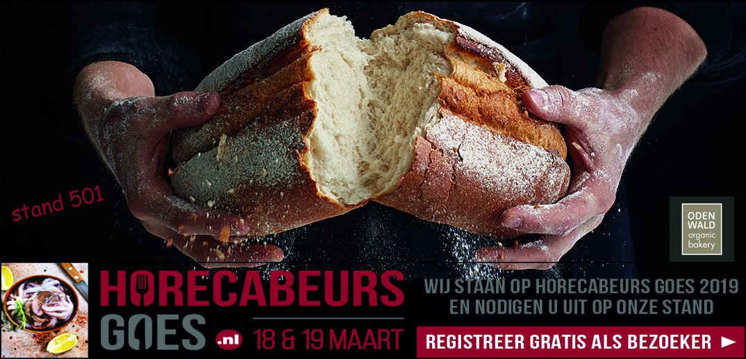 Op 18 en 19 maart zijn wij aanwezig tijdens de <a href="/HorecabeursGoes/">HorecabeursGoes</a> .laat u verrassen door de authentieke smaak van biologisch brood